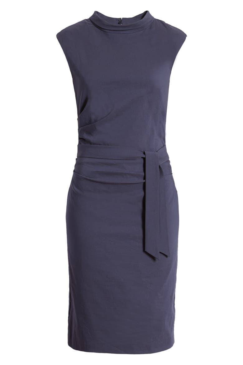Shaped Poplin Dress, Main, color, NAVY