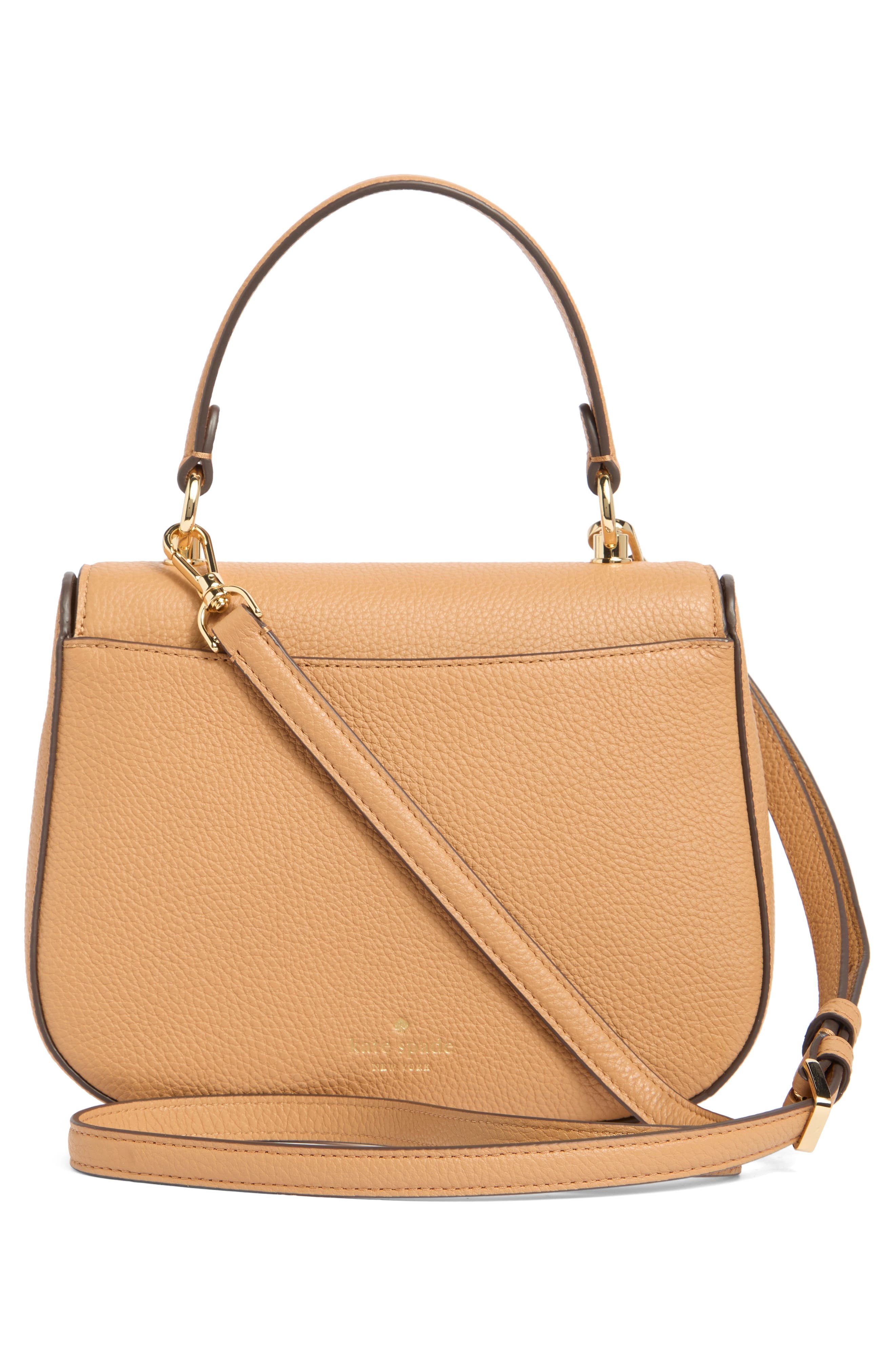 Kate Spade New York kyla pebbled leather top handle bag, Alternate, color, Classic Saddle.