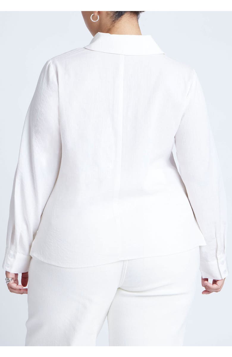 ELOQUII Hip Tie Collared Shirt, Alternate, color, 