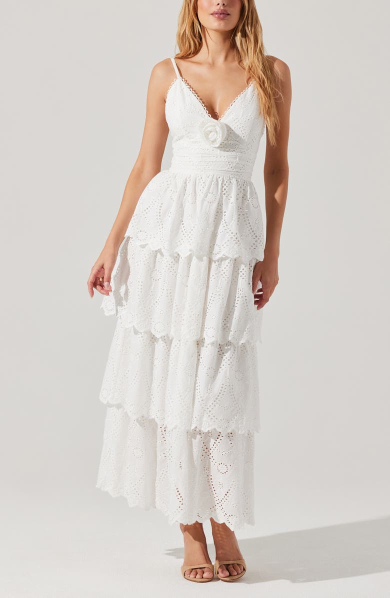 ASTR the Label Faeryn Tiered Cotton Maxi Dress, Alternate, color,