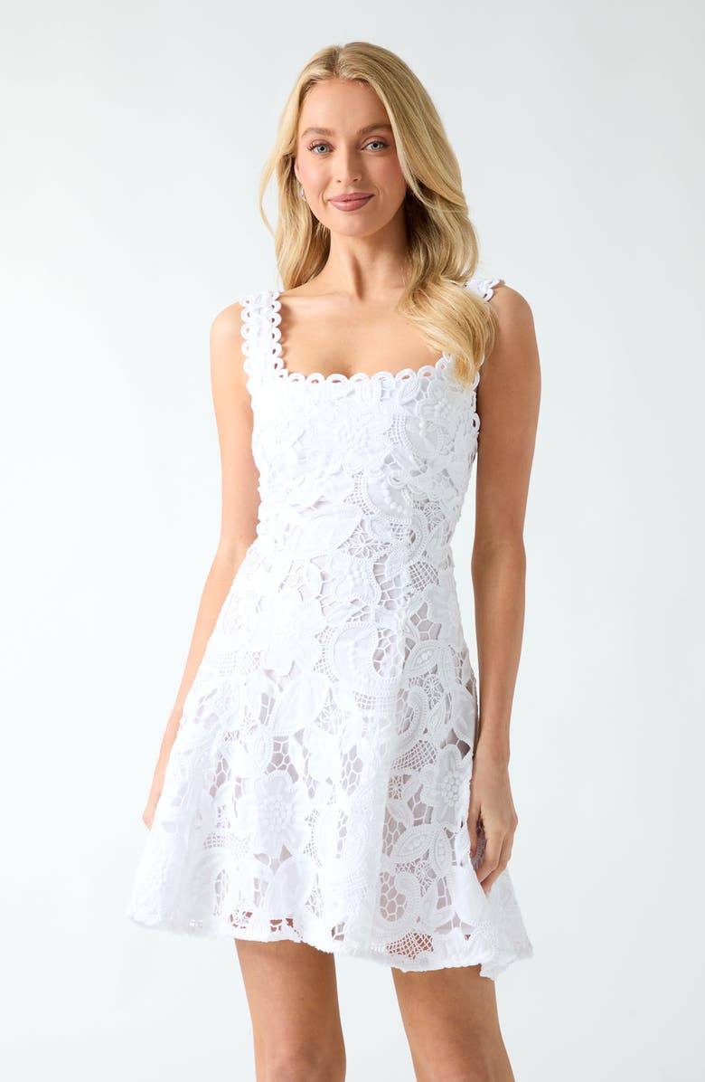 GUESS Alia Sleeveless Minidress, Alternate, color, White