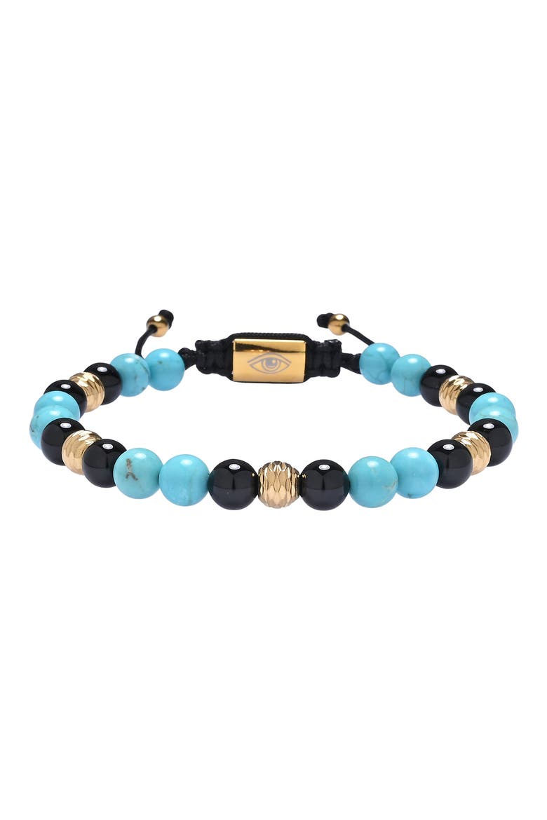 Ethan Agate Beaded Slider Bracelet, Alternate, color, TEAL