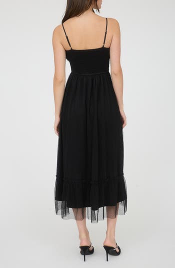 Empire Waist Mesh Midi Dress