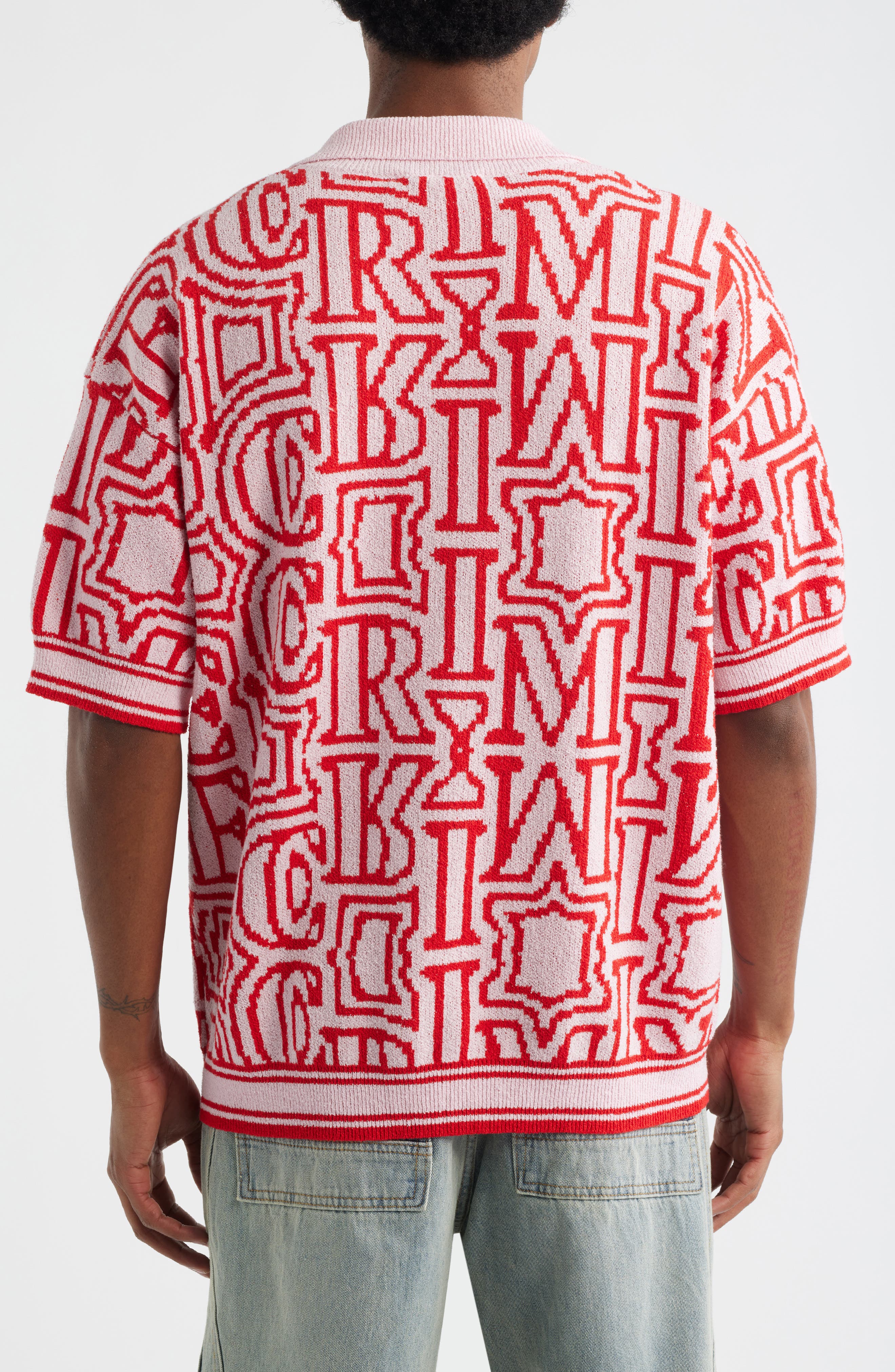 Logo Jacquard Polo Sweater - image 2