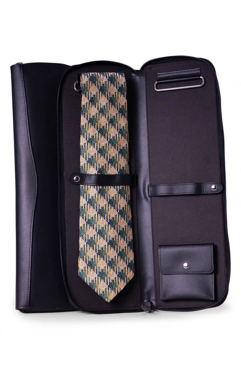 Bey-Berk Leather Tie Case, Main, color, Black