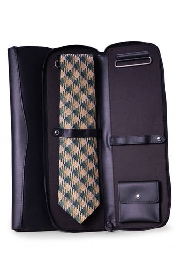 Bey-berk Leather Tie Case In Black