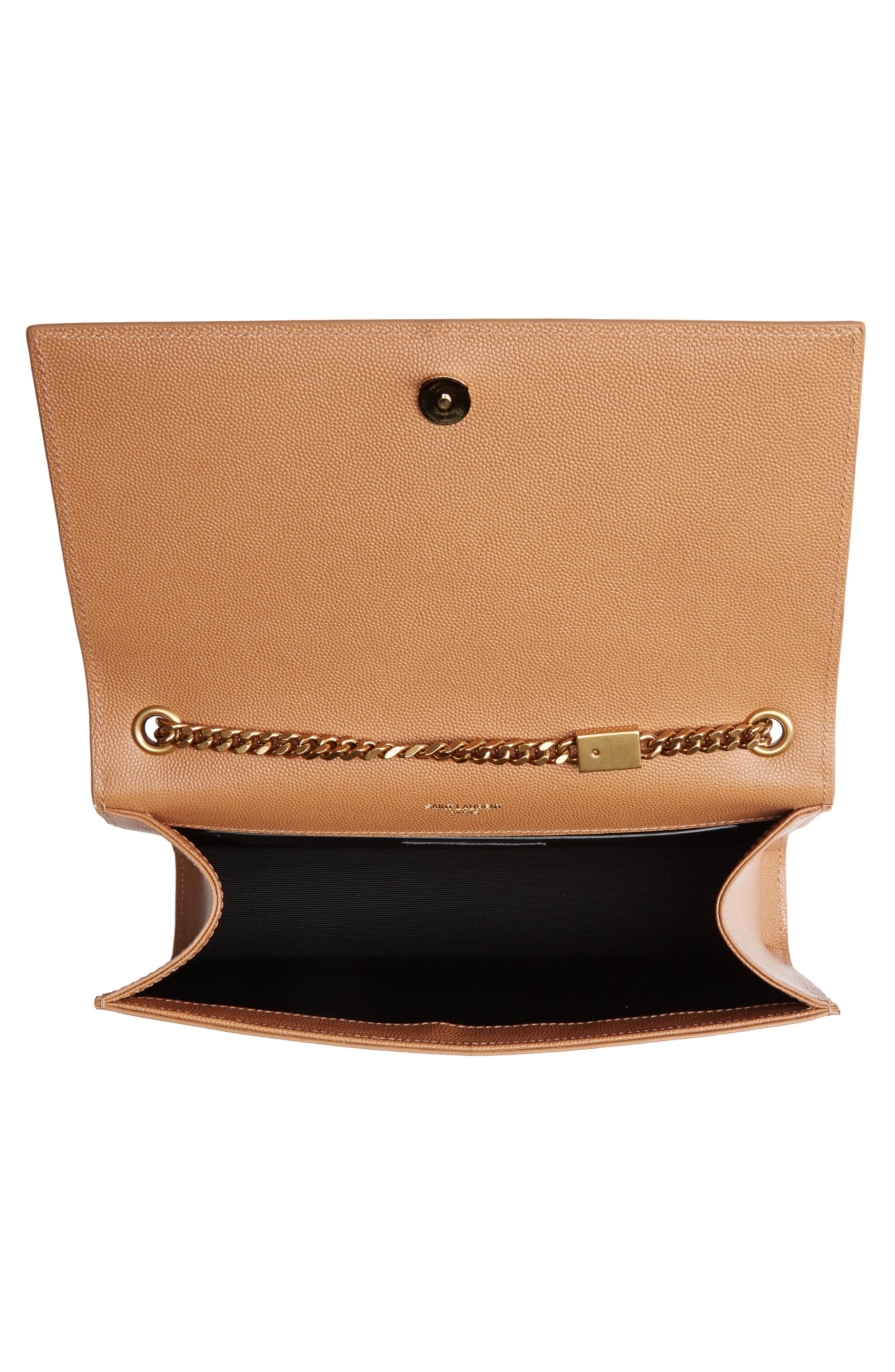 Saint Laurent Medium Kate Pebbled Calfskin Shoulder Bag, Alternate, color, 