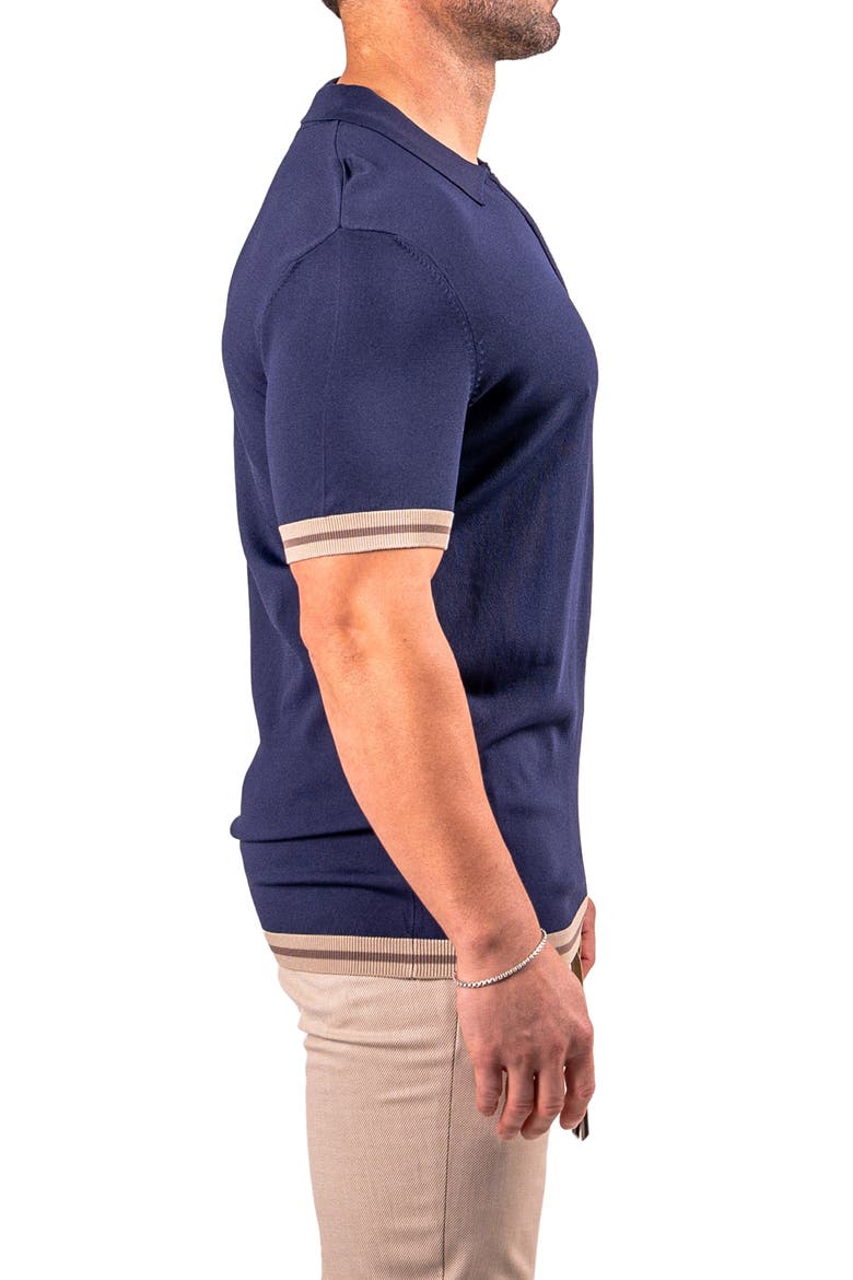 Quarter Zip Polo, Alternate, color, BLUE