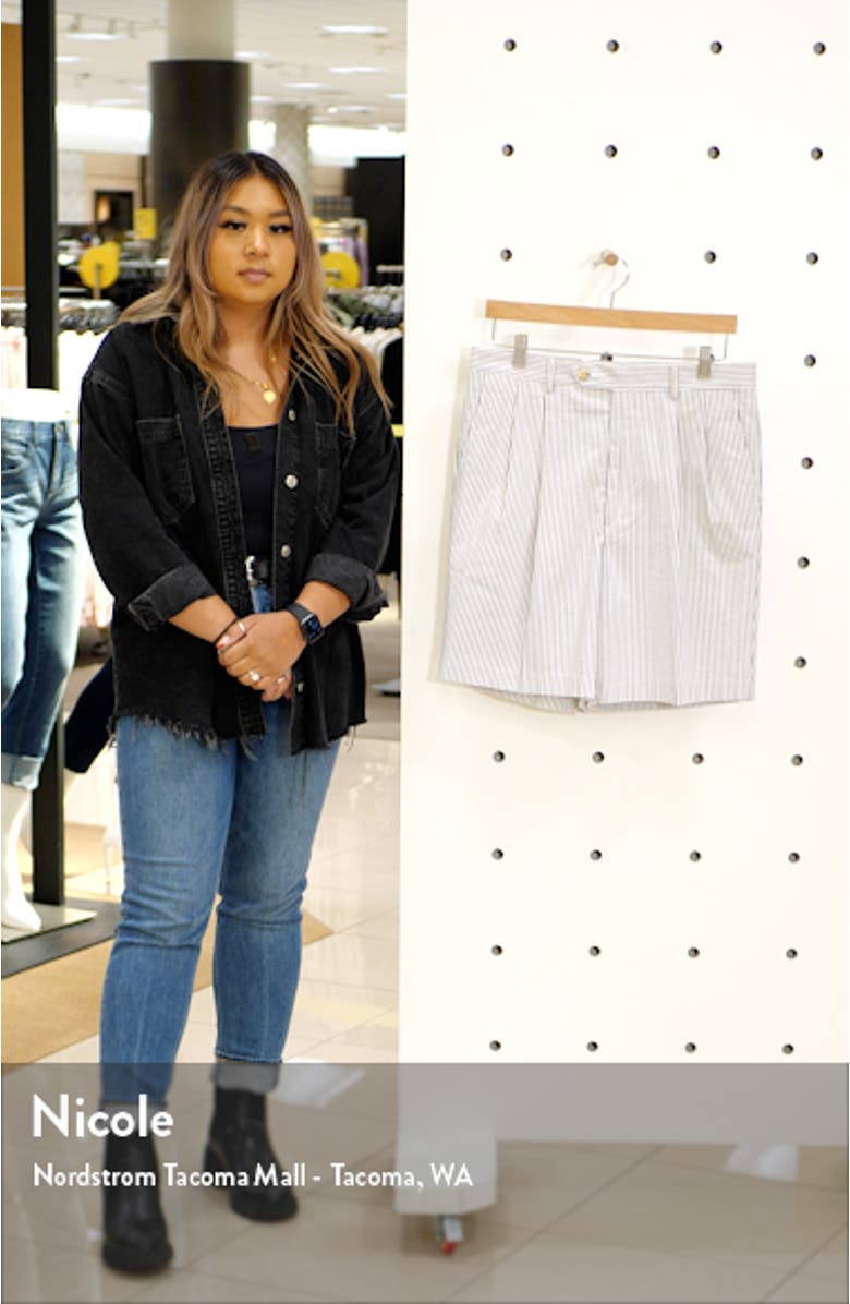 Pleated Seersucker Shorts, sales video thumbnail