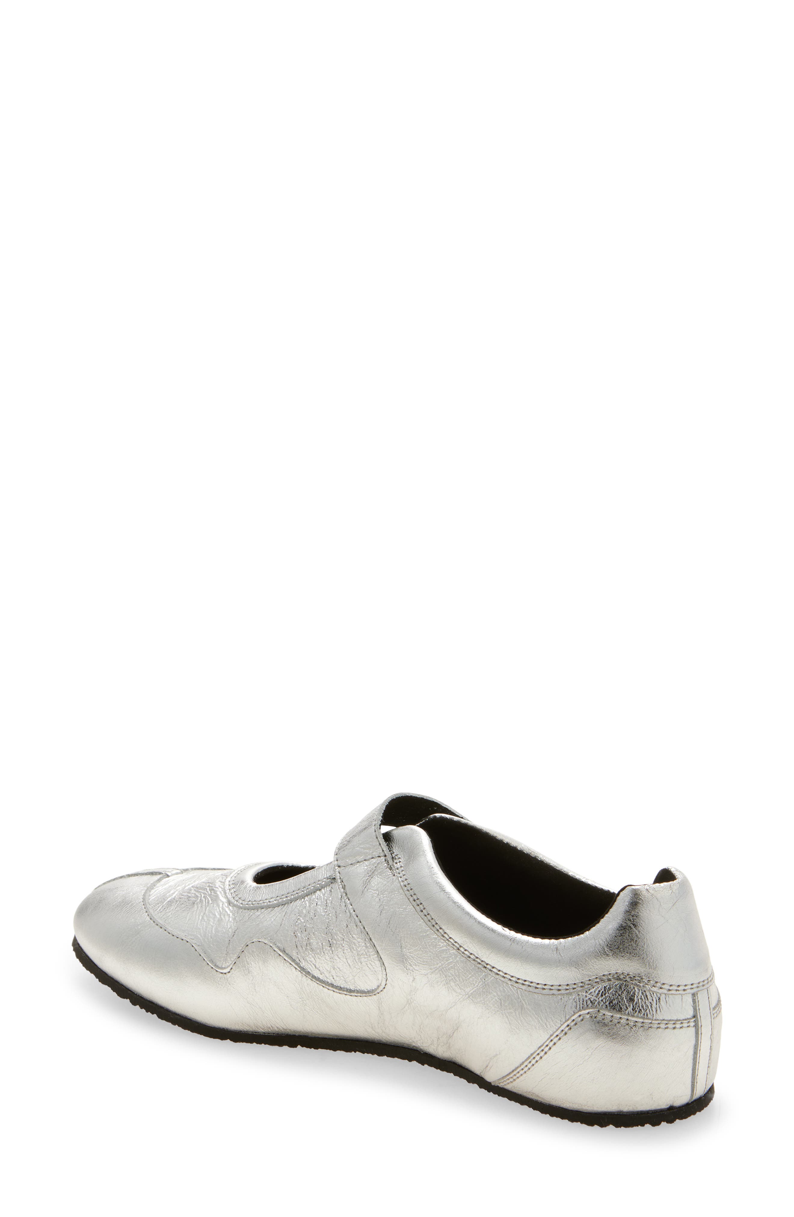 Cecilie Bahnsen Cosmo Sneaker, Alternate, color, Silver Textured Leather