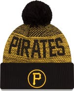 New Era Men's New Era Black Pittsburgh Pirates Authentic Collection Sport Cuffed Knit Hat with Pom