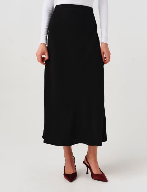 Lyra Satin Midi Skirt