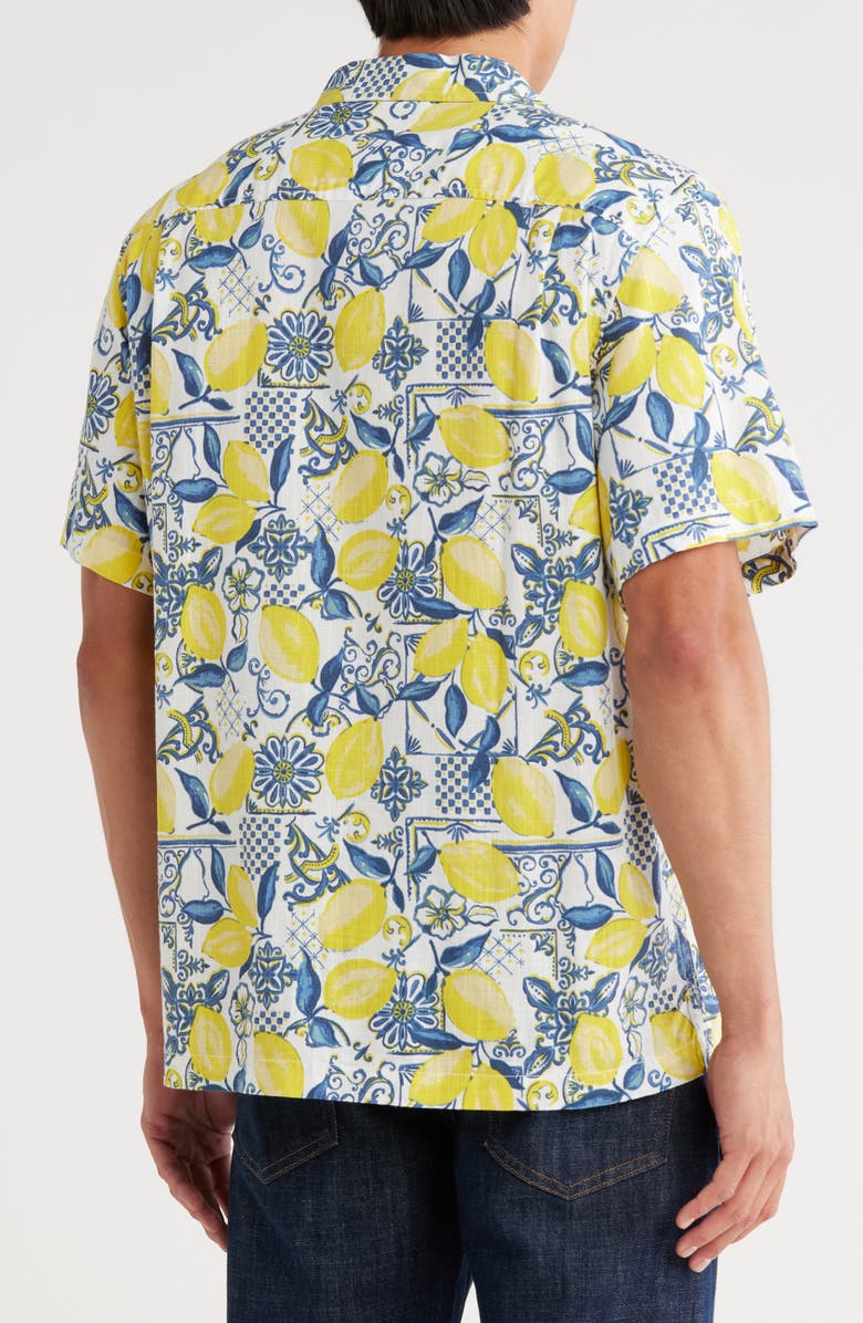 Lucky Brand Slubbed Camp Shirt, Alternate, color, Yellow Floral Print Mix