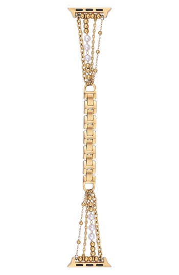 The Posh Tech Michelle Stainless Steel Apple Watch® Watchband In Gold