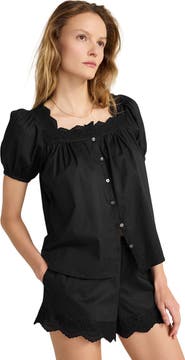 Haven Well Within Organic Cotton Poplin Embroidered Top