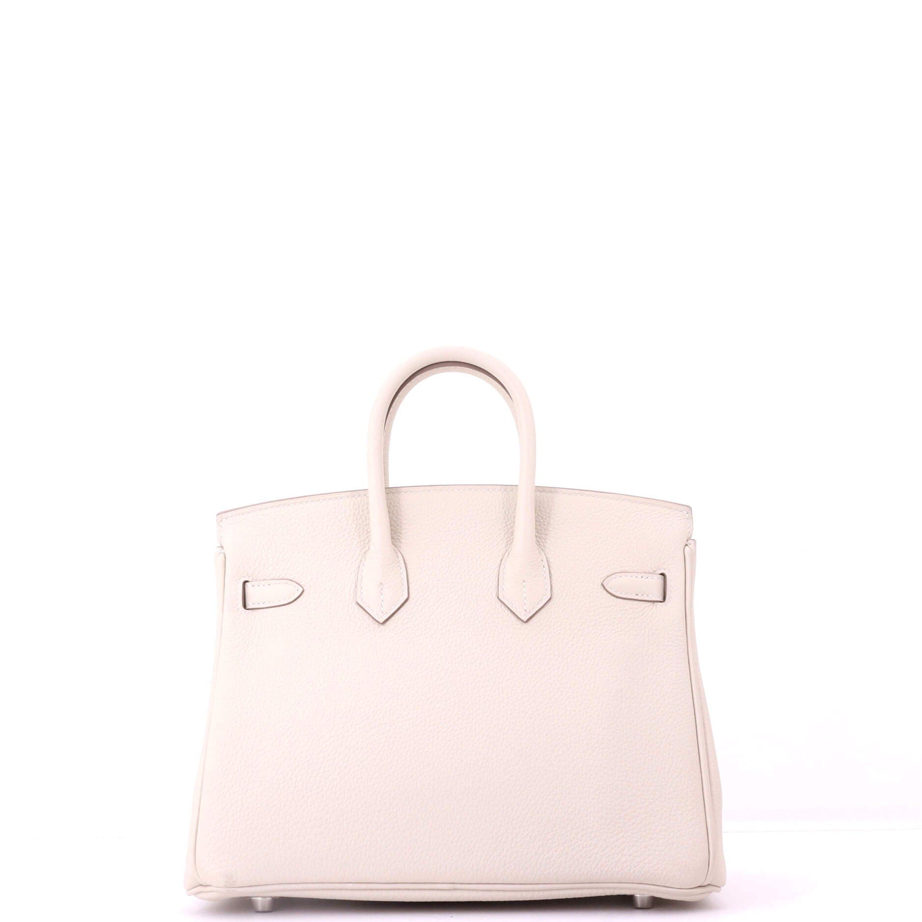 Pre-Owned Hermes Birkin Handbag Light Togo with Palladium Hardware 25, Alternate, color, Craie