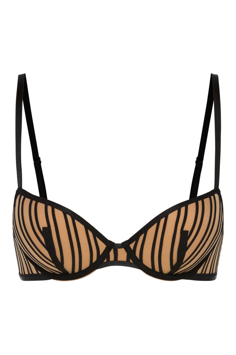 Strappy Hour Lightly Lined Semi-Demi Bra, Alternate, color, BLACK CAVIAR