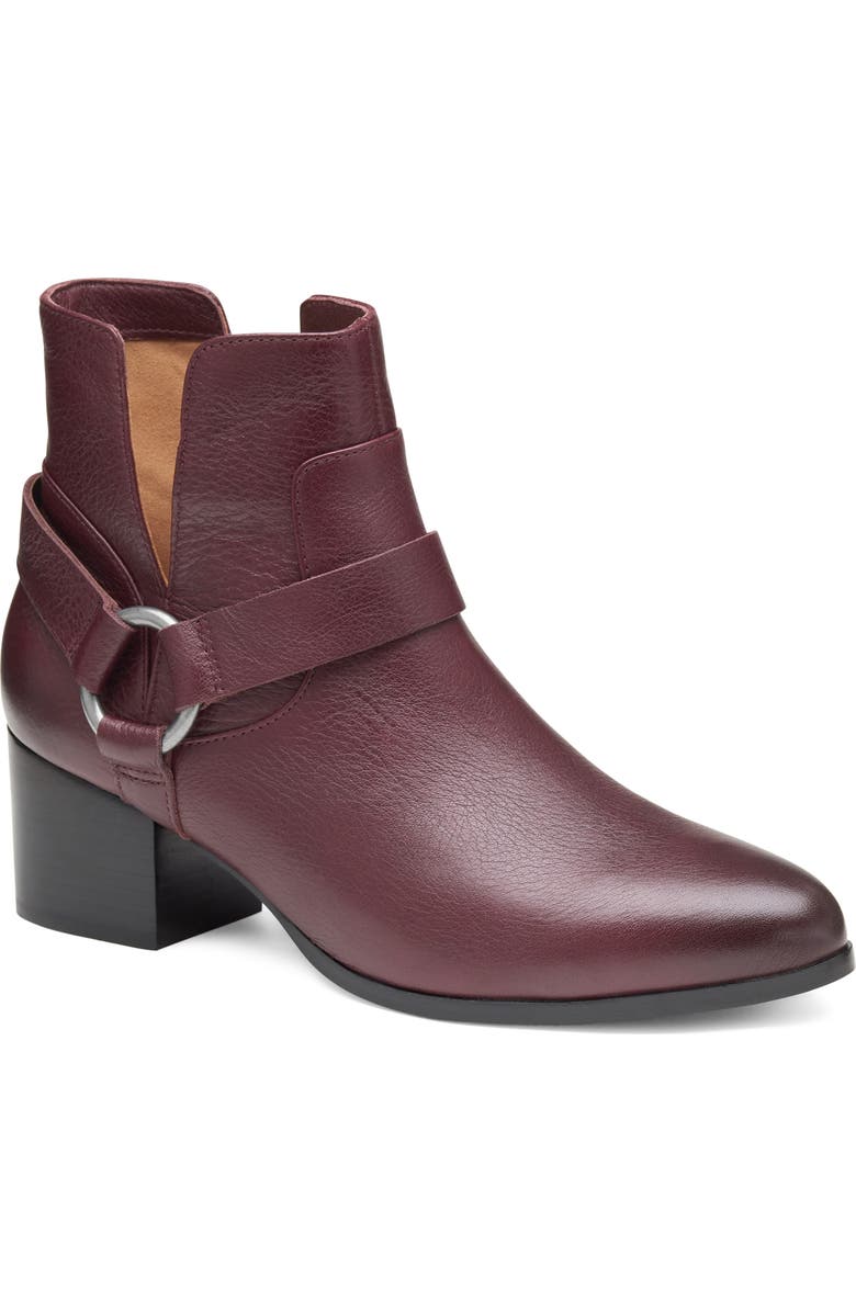 Johnston & Murphy Trista Harness Bootie, Main, color, Bordeaux Calfskin