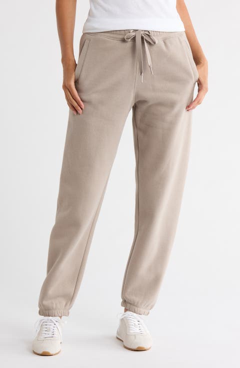 High Waist Relaxed Cotton Blend Sweatpants