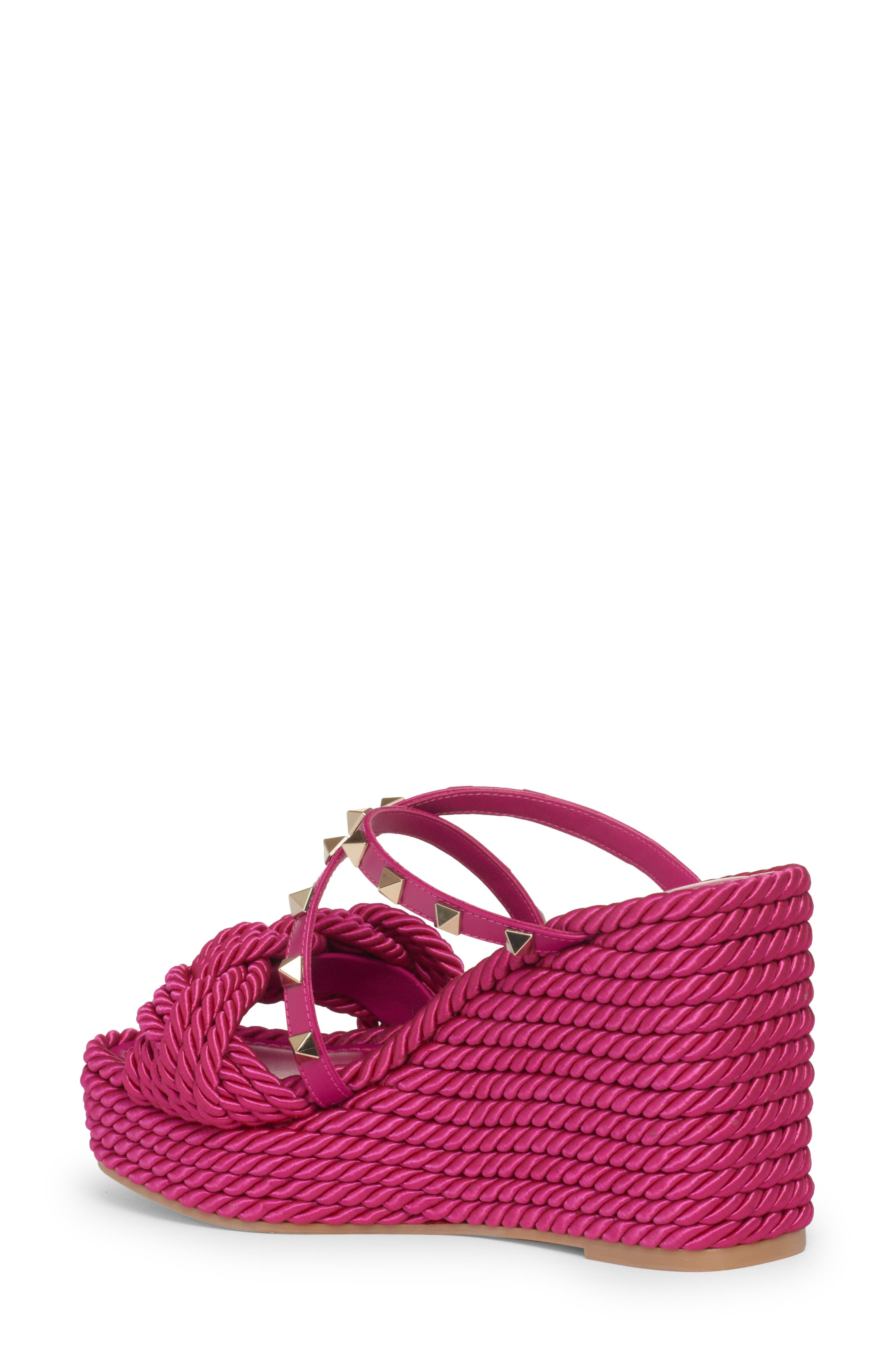 Rockstud Torchon Espadrille Wedge Sandal, Alternate, color, ROSE VIOLET