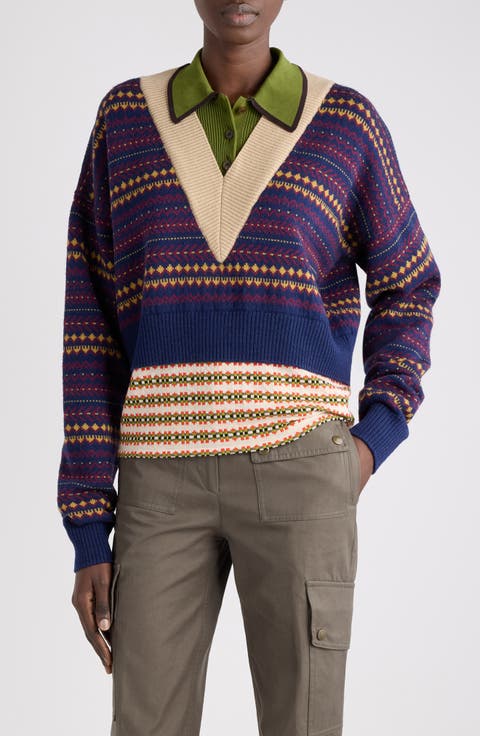 Toinette Wool Blend V-Neck Sweater