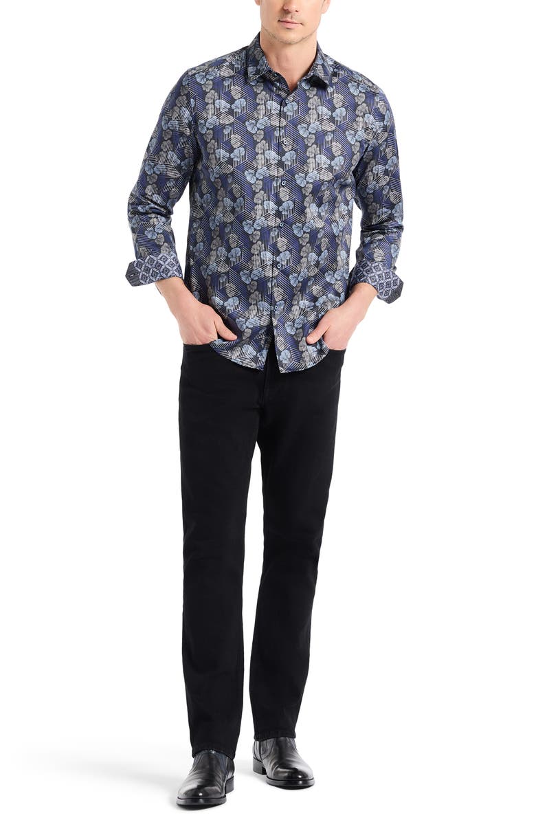 Robert Graham Henry Cotton Button-Up Shirt, Alternate, color, Blue Multi