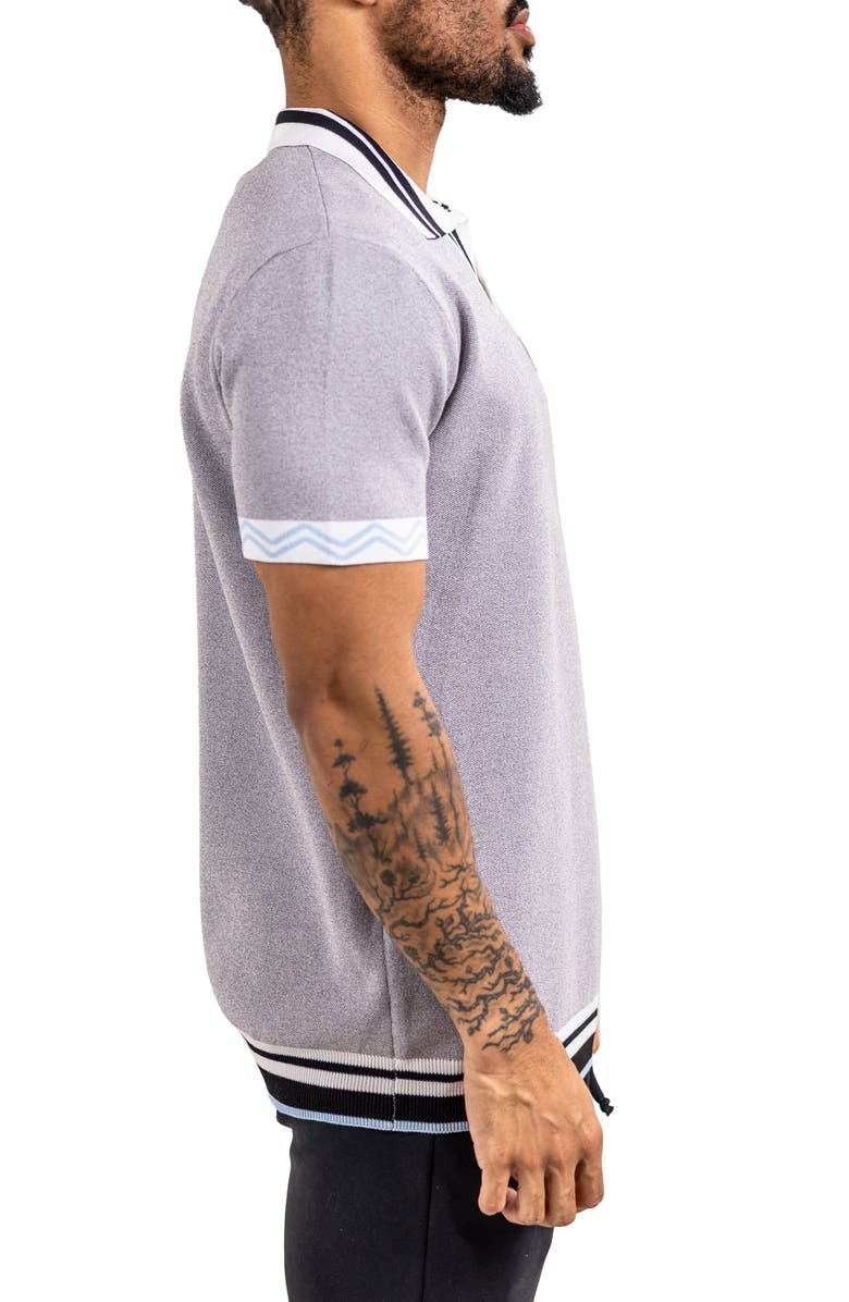 Maceoo Ascension Tipped Knit Polo, Alternate, color, Grey