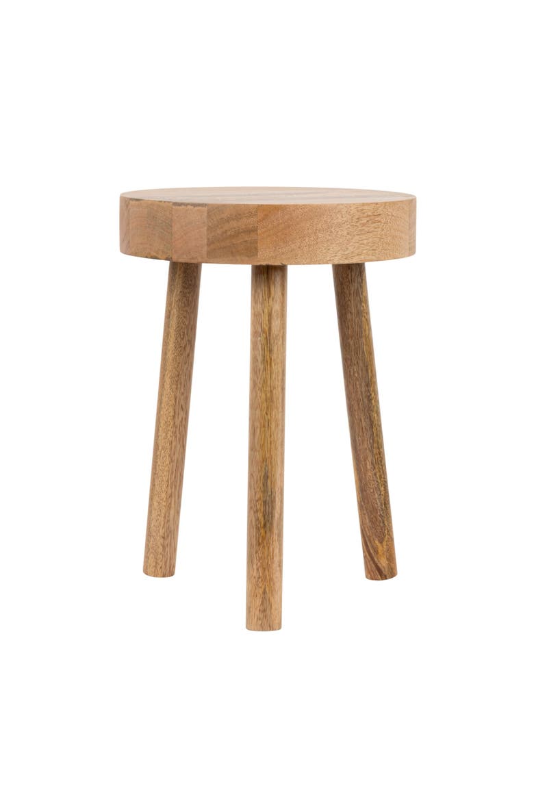 Round Mango Wood Stool, Natural, Alternate, color, Natural