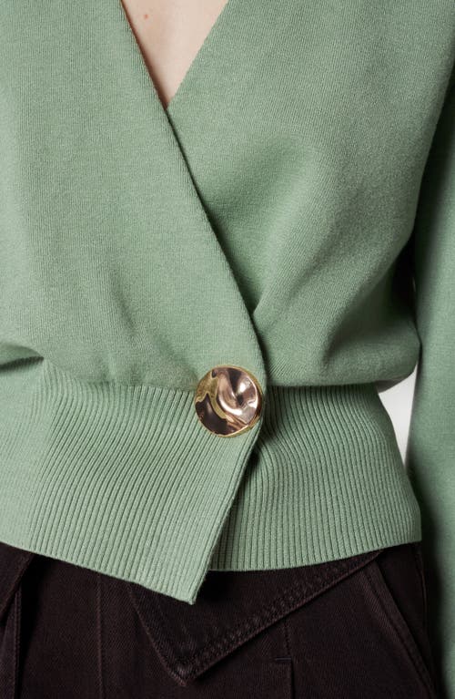 & Other Stories Wrap Cardigan In Green Medium Dusty