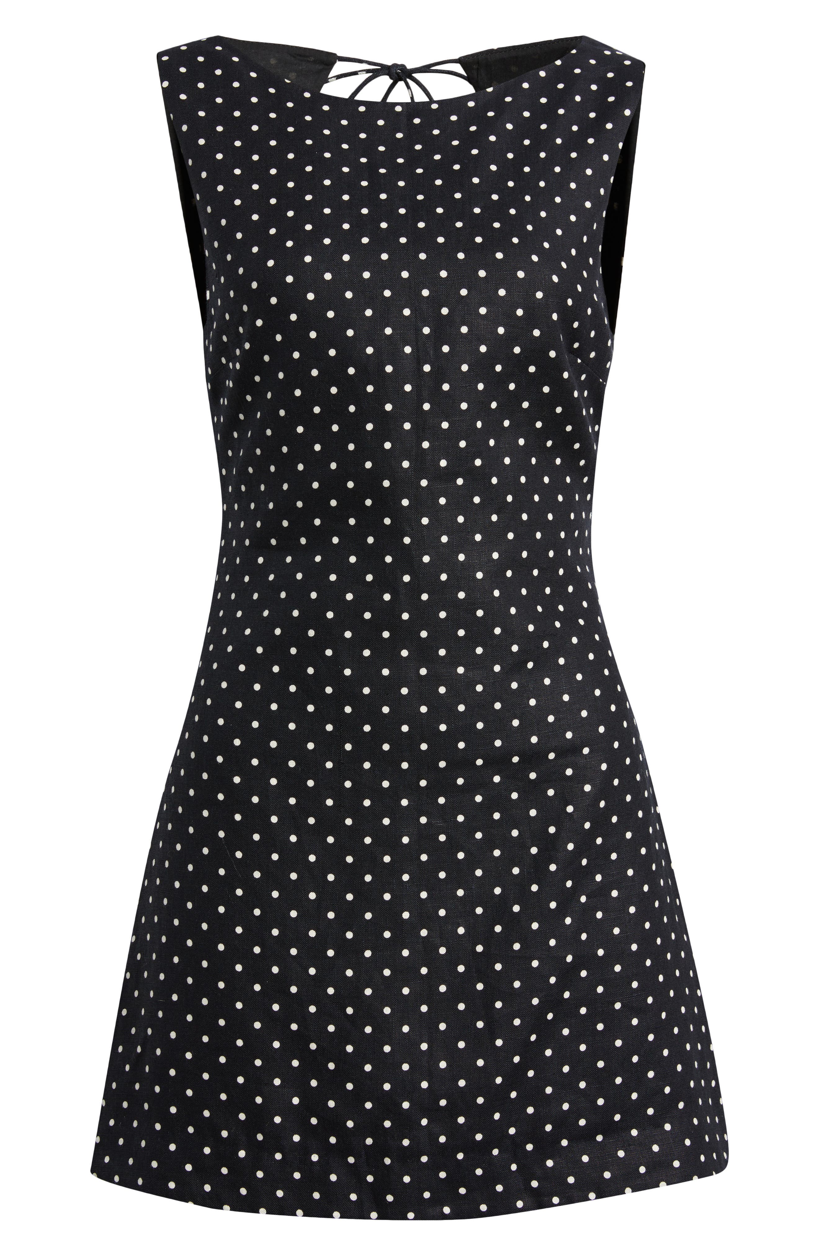 polka dot dress knee length Faithfull | Jacie Mini Lola Black Cream | Women's Mini Dress polka dot dress lady ice