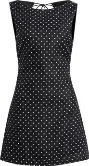 Faithfull the Brand Jacie Polka Dot Open Back Linen Minidress