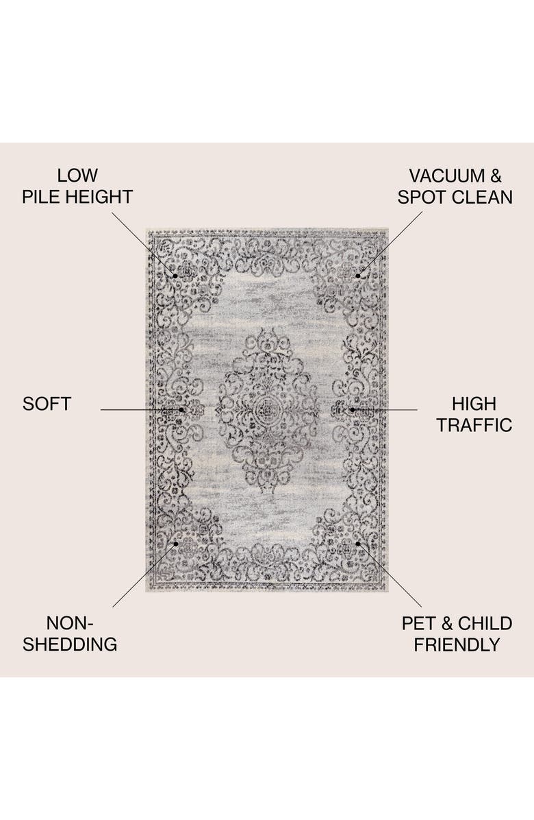 JONATHAN Y Minori Filigree Medallion Area Rug, Alternate, color, Dark Gray/Cream