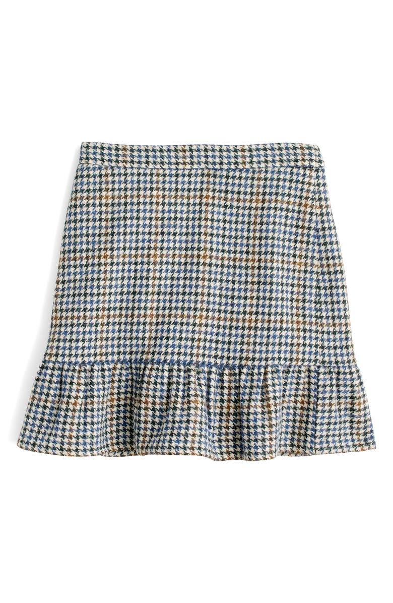 J.Crew Ruffle Houndstooth Miniskirt, Alternate, color, 