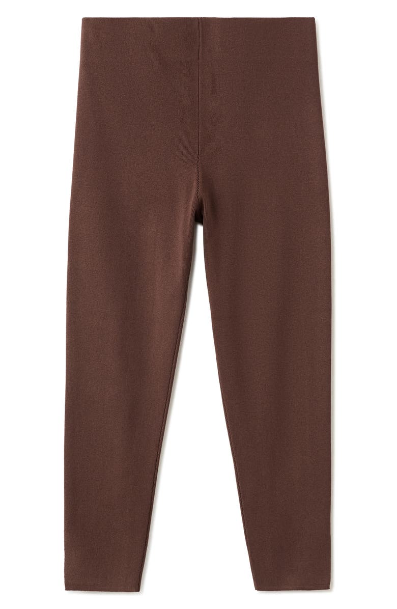 MANGO Slit Hem Crop Leggings, Alternate, color, 