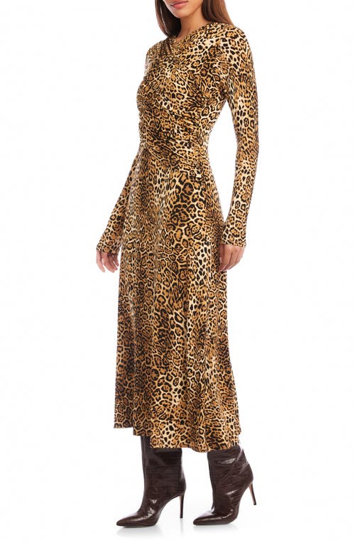 Fifteen Twenty Kourtney Leopard Print Long Sleeve Dress In Multi