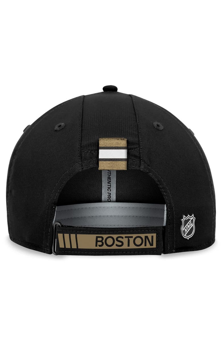 FANATICS Men's Fanatics Branded  Black Boston Bruins Authentic Pro Rink Adjustable Hat, Alternate, color, 