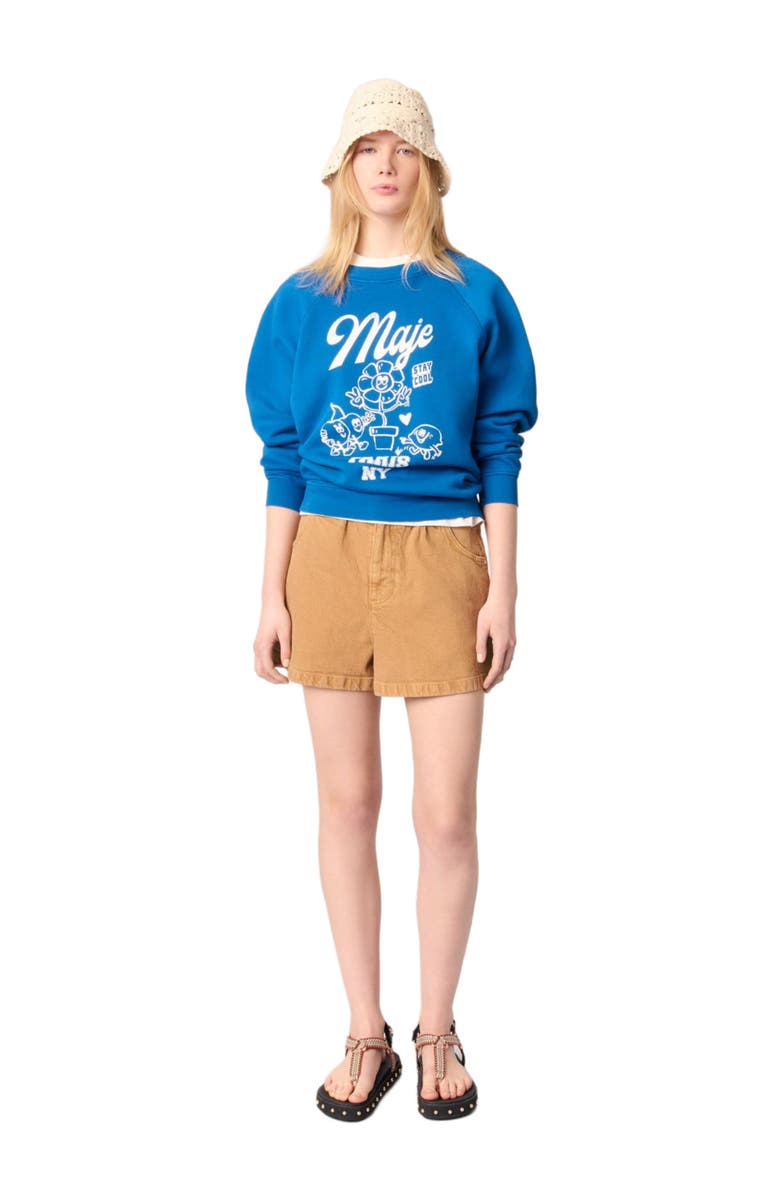 maje Denim shorts, Main, color,