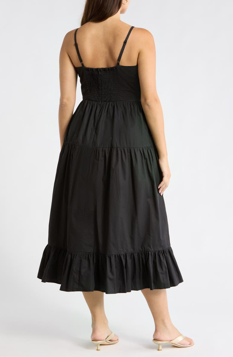 SUGARLIPS Brynley Cami Midi Sundress, Alternate, color, Black