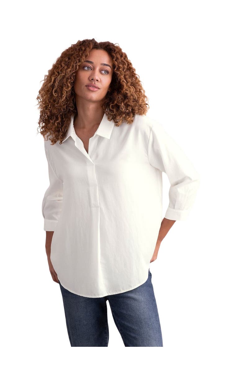 Celtic & Co. Linen Blend Relaxed Blouse, Main, color, Chalk