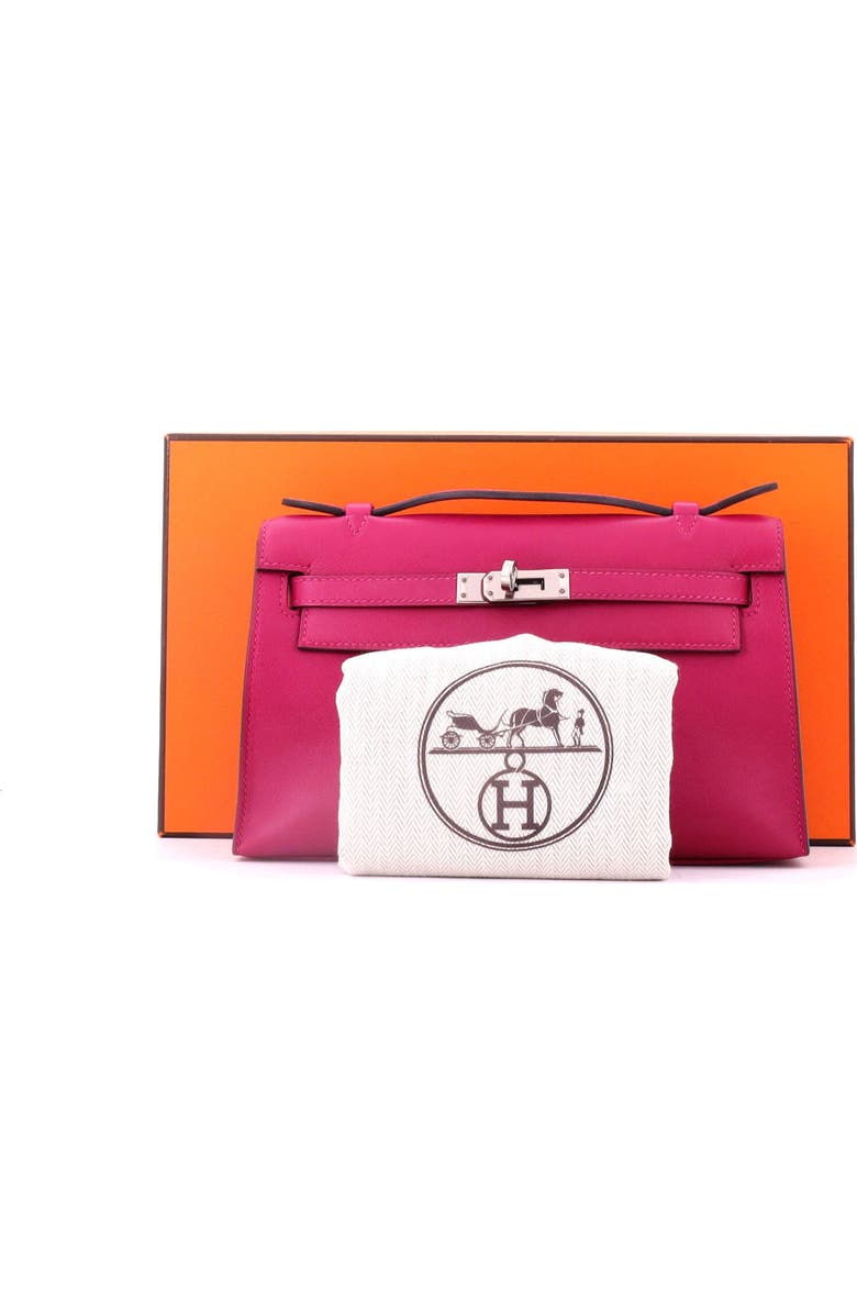 Pre-Owned Hermes Kelly Pochette Swift, Alternate, color, Rose Pourpre