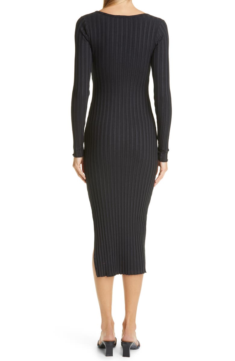 Simon Miller RIB by Simon Miller Noah Side Slit Long Sleeve Midi Dress, Alternate, color,