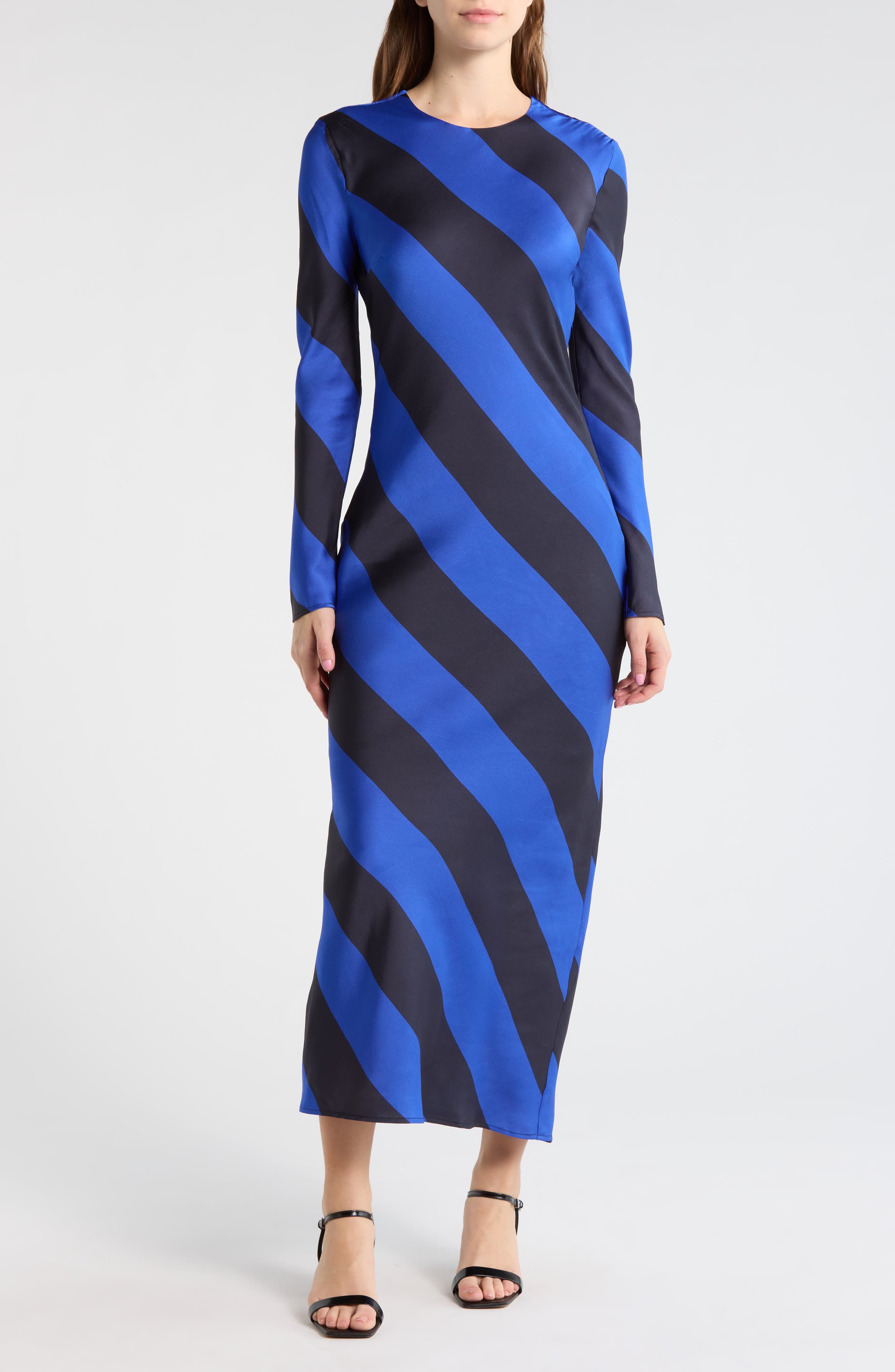 Desigual Stripe Long Sleeve Maxi Dress