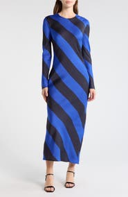 Desigual Stripe Long Sleeve Maxi Dress
