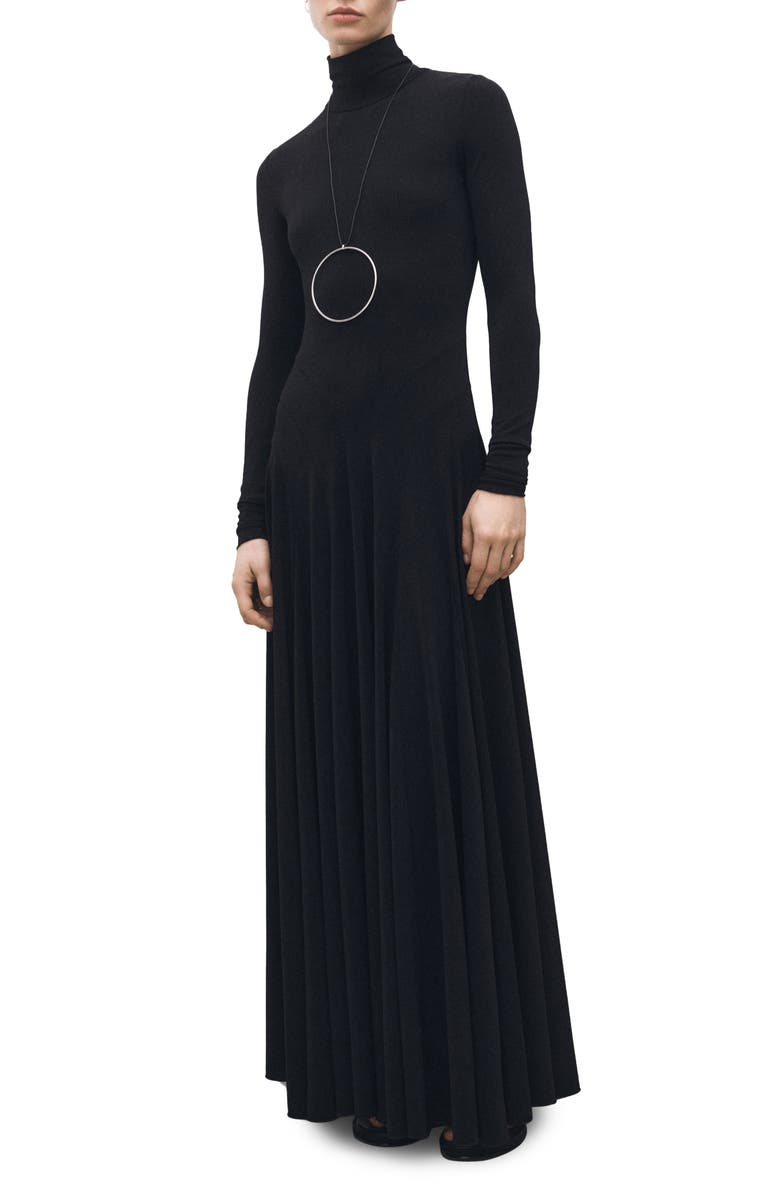 MANGO Turtleneck Long Sleeve Ponte Dress, Main, color, 