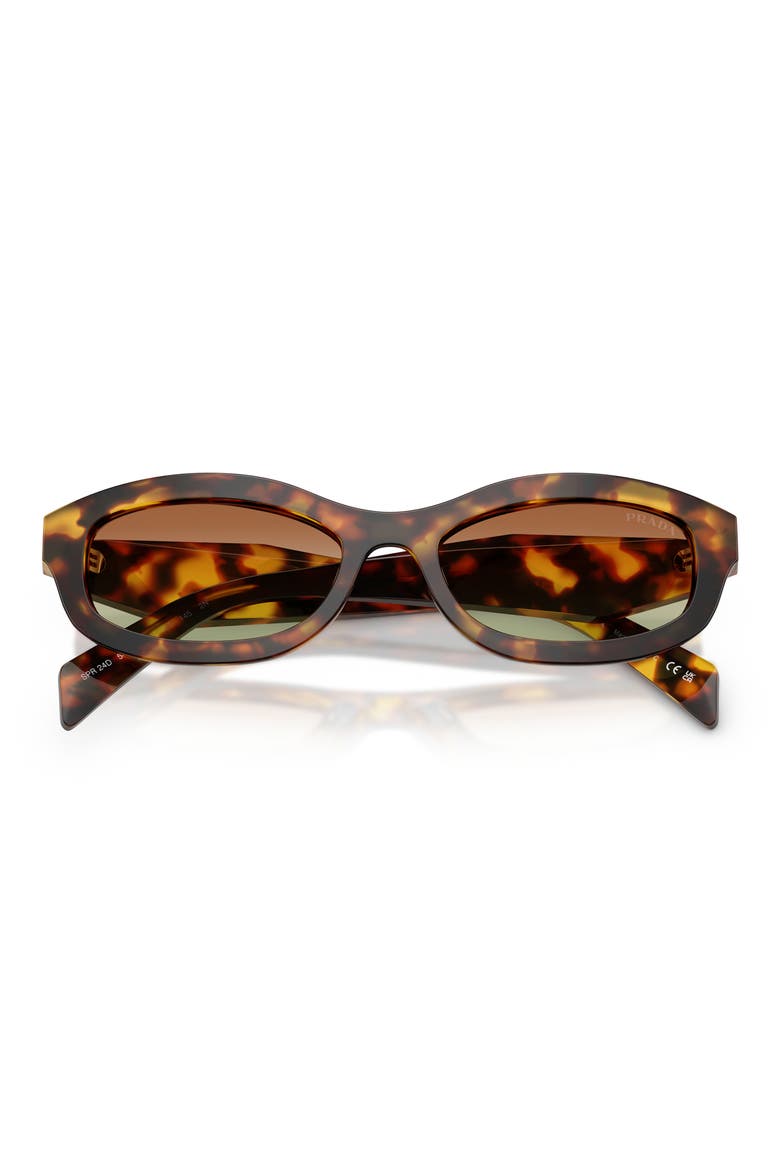 54mm Pillow Sunglasses, Alternate, color, HONEY TORTOISE / GREEN/ BROWN