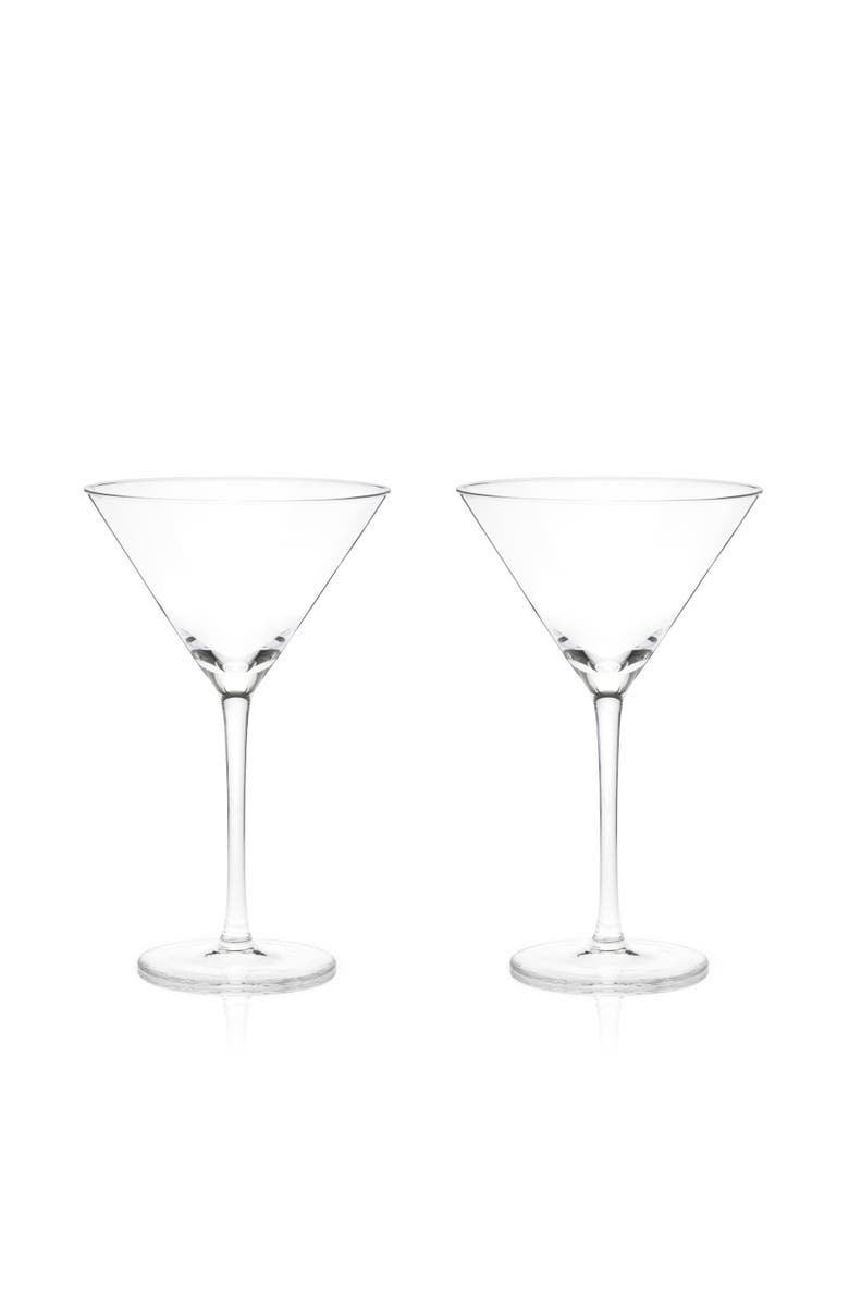 Viski Raye Crystal Stemmed Martini Glasses Set of 2, Main, color, Clear