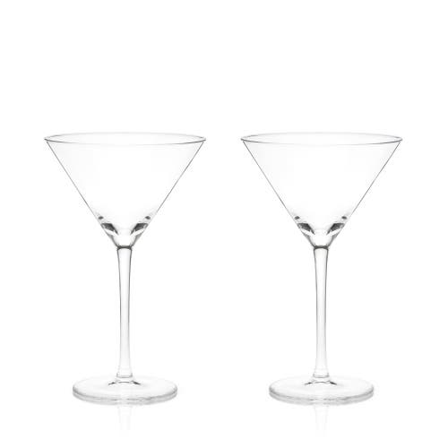 Viski Raye Crystal Stemmed Martini Glasses Set Of 2 In Clear