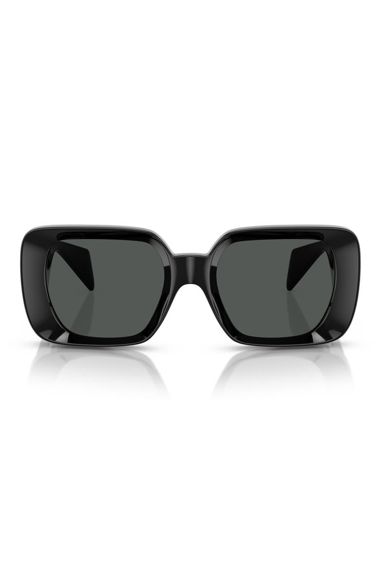 54mm Square Sunglasses, Main, color, BLACK