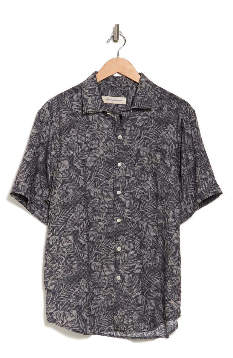 Tommy Bahama Fallen Leaves Tencel<sup>®</sup> Modal Blend Button-Down Shirt, Alternate, color, Fog Grey