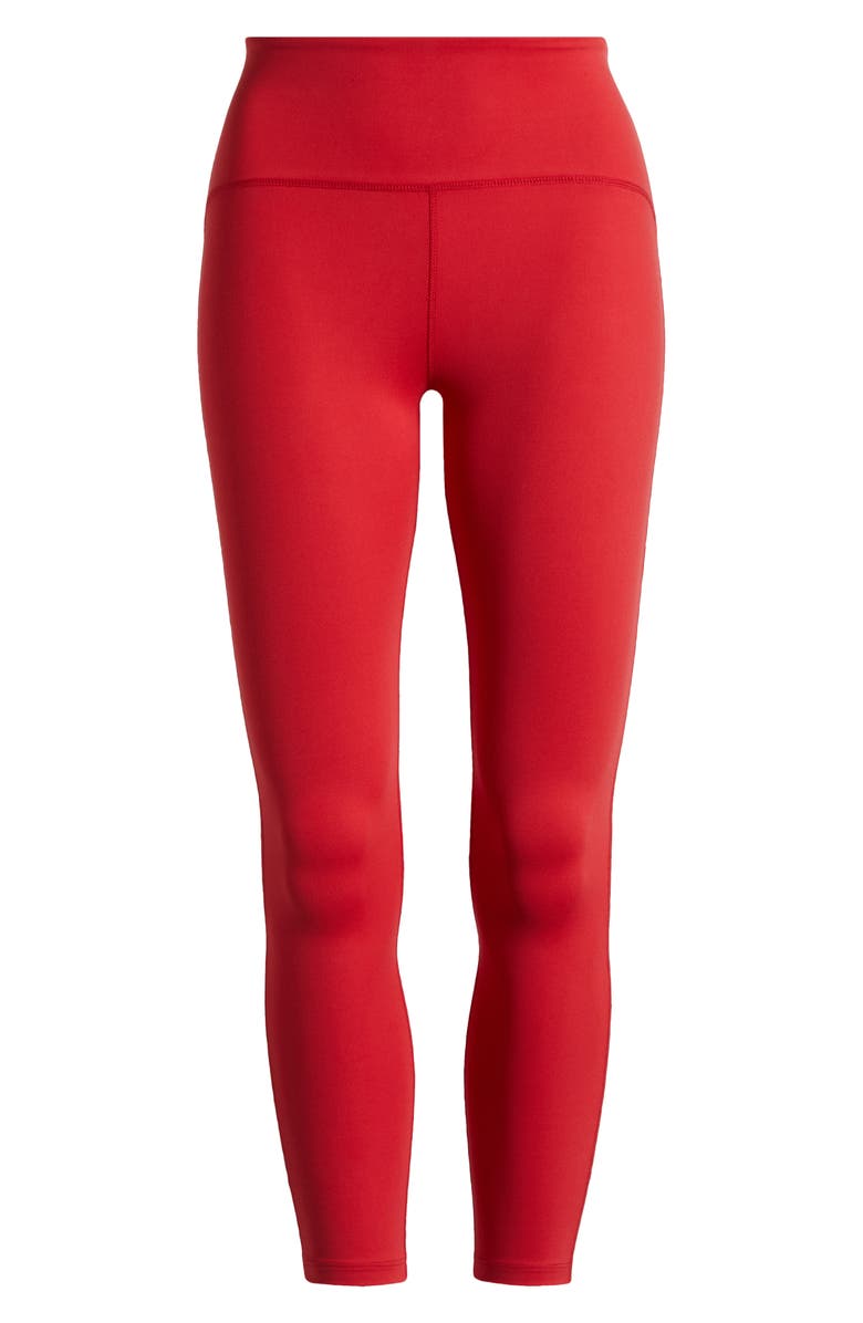 Beyond Yoga POWERBEYOND<sup>™</sup> Strive High Waisted Midi Leggings, Alternate, color, Retro Red